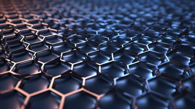 Photo single layer of carbon atoms arranged in a hexagona ai generative