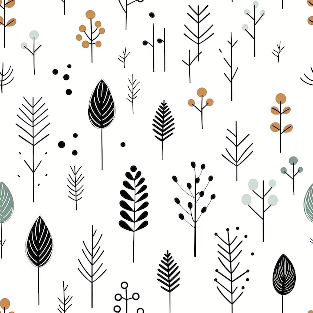 single line art of abstract and minimalist of plants