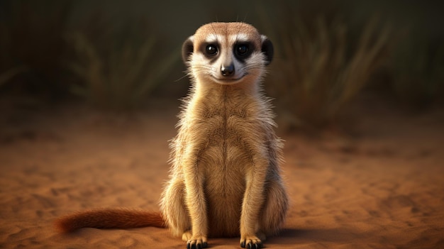 Single Meerkat Sitting Meerkat Surikate