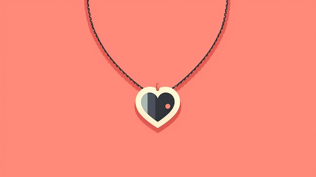 Single necklace cartoon flatflat illustration Minimalistsin Generative ai