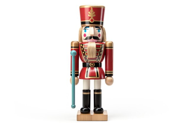 A single nutcracker isolated on white background