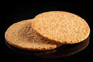 Photo a single oatcakes isolated on white background