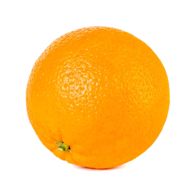 白で分離された単一のオレンジ色の果実。健康食品。
