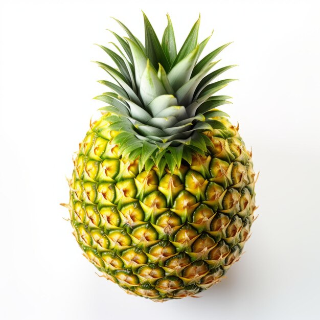 Photo a single pineapple on a white background