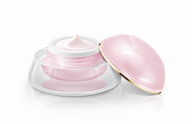 Single pink dome cosmetic jar