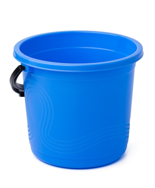 Single plastic bucket isolated on a white background