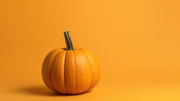 A single pumpkin on a lightyellow background or wallpaper