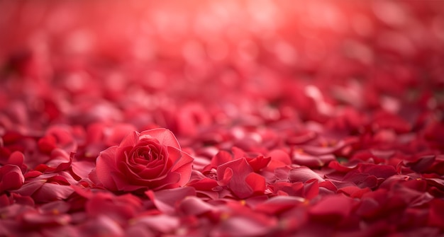 Single Rose in a Sea of Petals