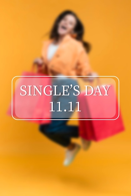 Photo single's day banner design