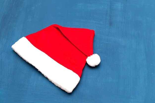 Single Santa Claus red hat isolated on white background