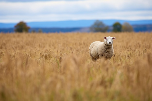 A single sheep distanced from the flock