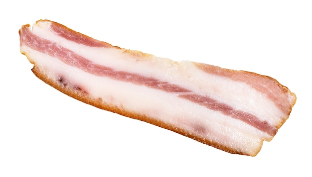 Single slice of smoked Salo with meat layers