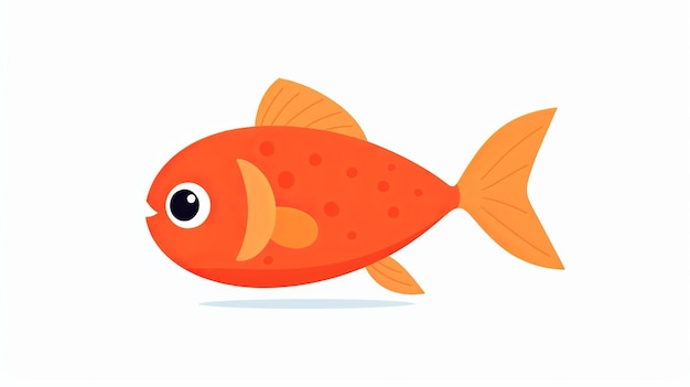 Single small fish cartoon flatflat illustration Minimalists Gnerative ai