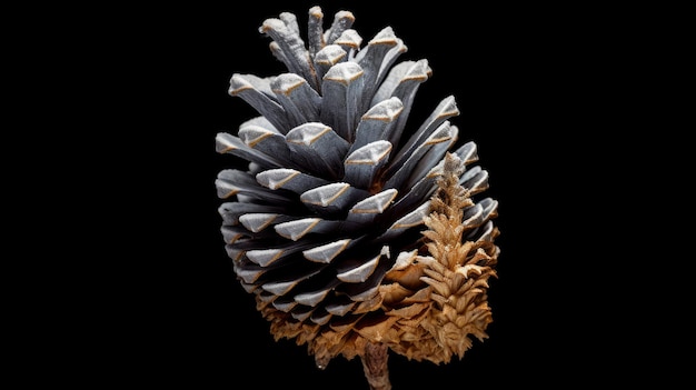 A single snowcovered pinecone AI generated