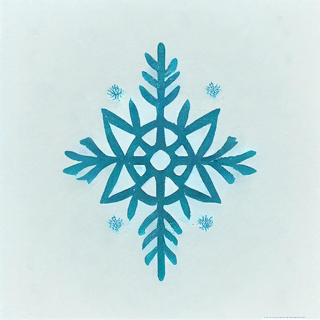 Photo single snowflake flat illustration render by neural networks