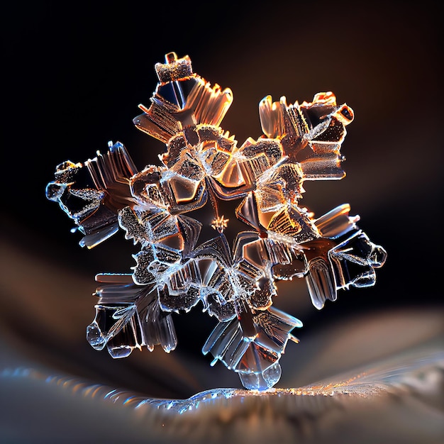 Single snowflake macro illustration Generative AI