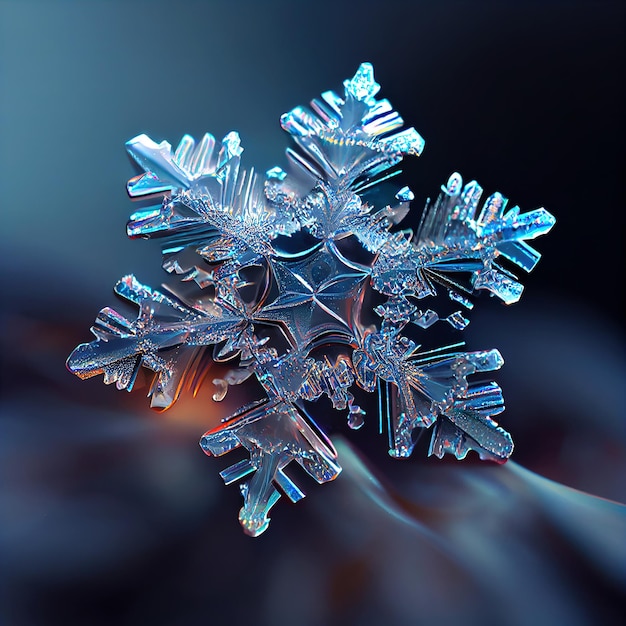 Single snowflake macro illustration Generative AI