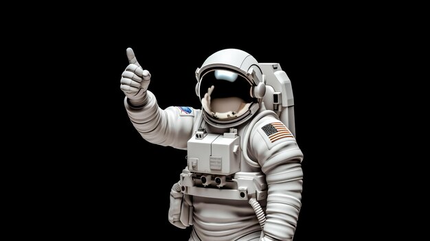 Single space Astronaut with black glas on the helmet isolated on white background Elements of this image were furnished by NASA