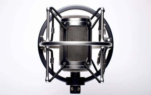 Single Studio Microphone Shock Mount op witte achtergrond