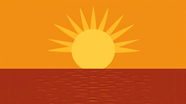 Single sun flatflat illustration Minima listsingle color Gnerative ai