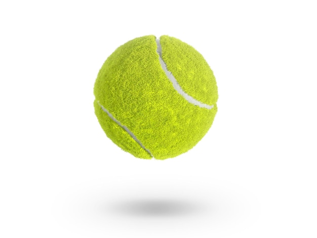 Photo single tennis ball isolated on white background