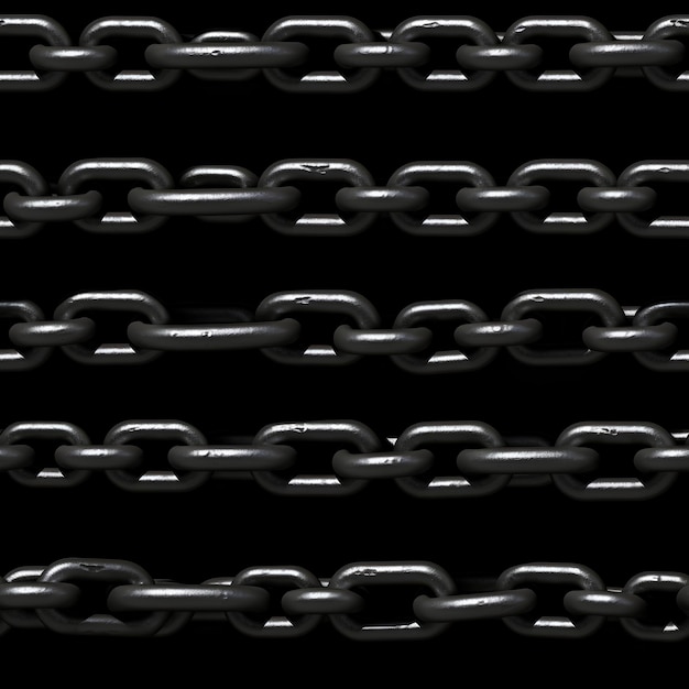 Photo single thick metal chain against black background