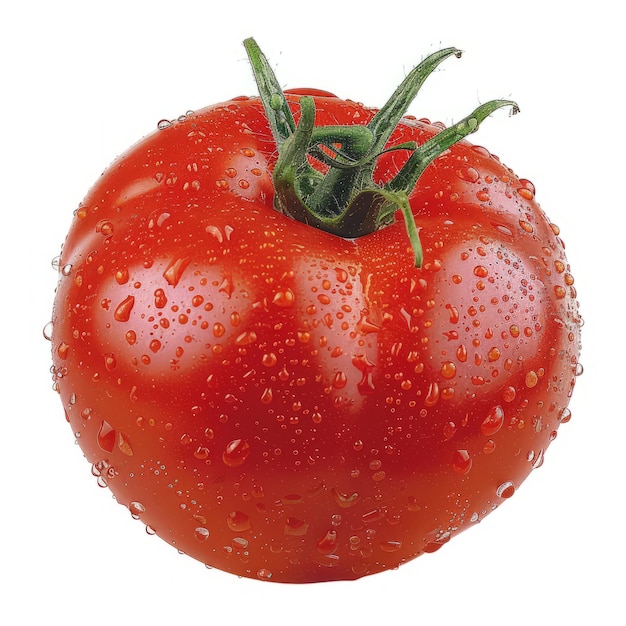 Foto tomato singolo con gocce d'acqua