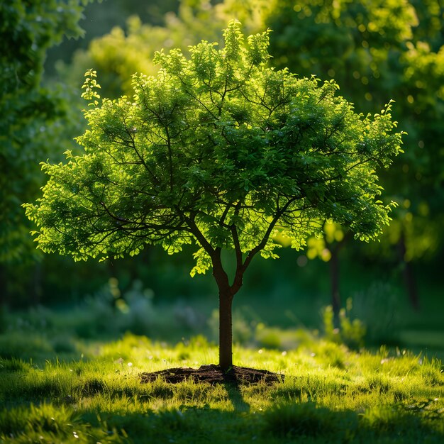 Photo single tree in a meadow