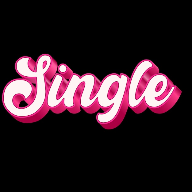 Single Typography 3D Design Pink Black White Background Photo JPG