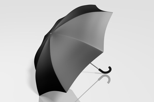 Photo single umbrella isolated on white background 3d illustration