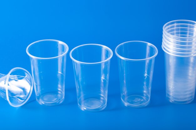 Single use plastic cup. concept of recycling plastic, plastic waste