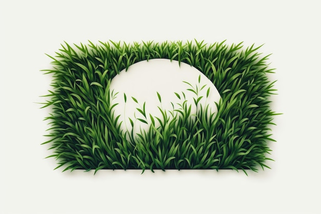 Foto singola palla bianca su un lussureggiante campo di erba verde ia generativa