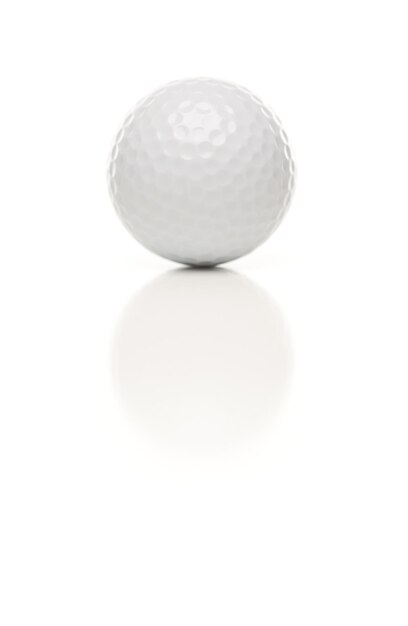 Photo single white golf ball on white