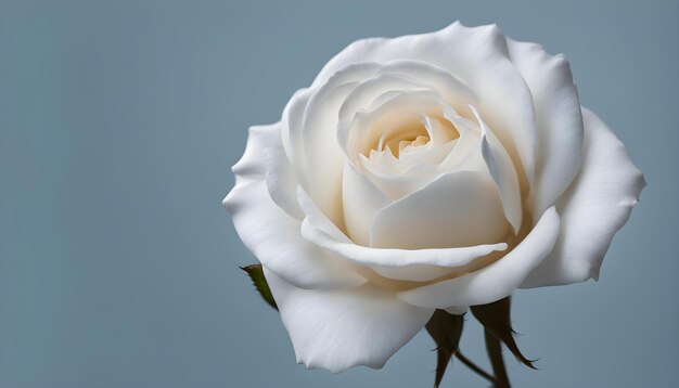 Photo single white rose isolated with gay background