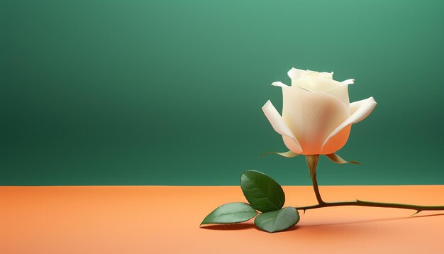 single white rose and petals in the colors of the Indian flag generated by artificial intelligence