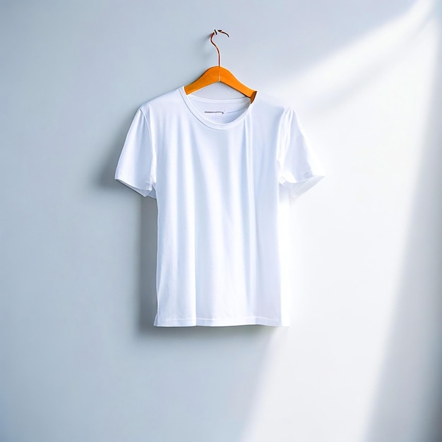 Photo single white tshirt mockup white background