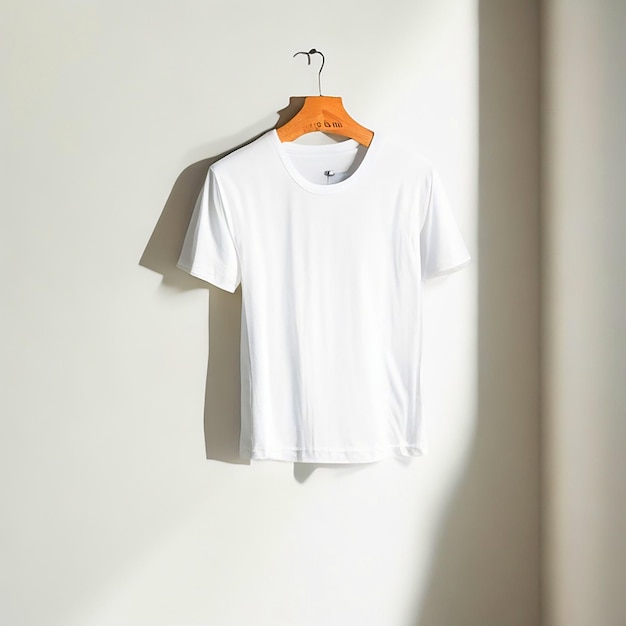 Photo single white tshirt mockup white background