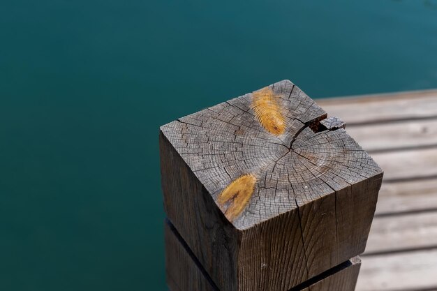 Single wooden bollard