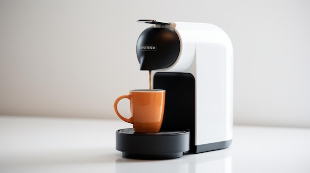 Foto singleserve pod koffiemachine in zwart generatieve ai