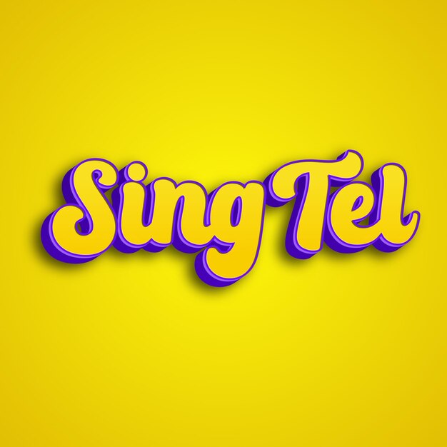 Photo singtel typography 3d design yellow pink white background photo jpg