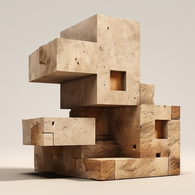 a singular block made of rammed earth and concrete