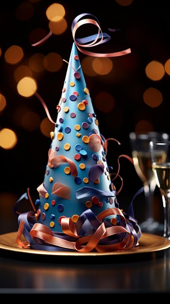 Singular focus an isolated birthday hat symbolizes a moment of festive celebration vertical mobile w