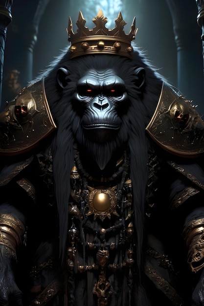 Photo sinister ape crowned lord of skulls