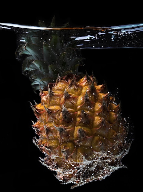 Sinking pineapple close up