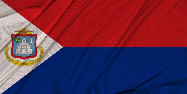 Sint Maarten realistic 3d textured waving flag