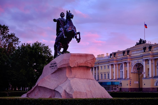 Sint-Petersburg, Rusland, Bronzen ruitermonument, Peter de Grote standbeeld