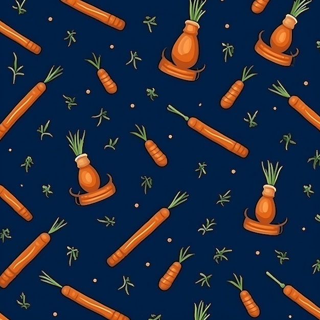 Photo sinterklaas day seamless pattern sinterklaas present stick staff carrot on blue background dutch