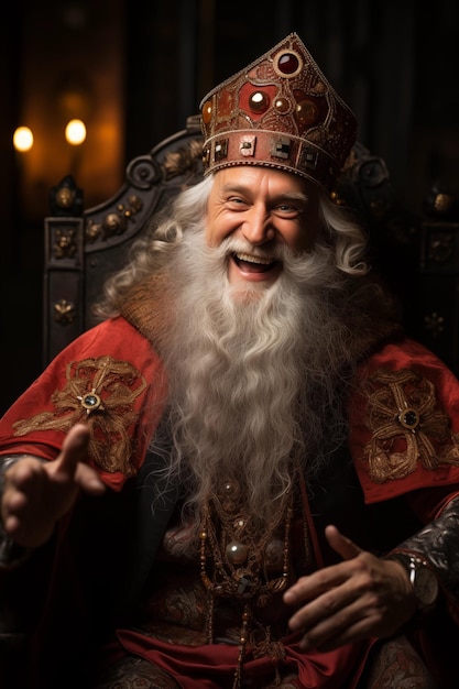 Sinterklaas laughing