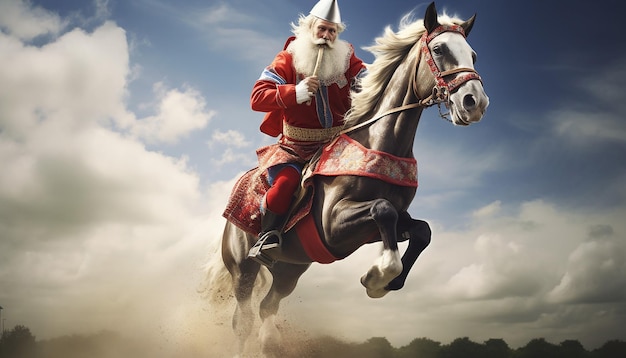 写真 sinterklaas op zijn paard in galop (シンタークラース・オプ・ウィーン・パード)