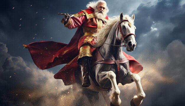 Фото sinterklaas op zijn paard в галопе